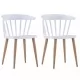 Трапезни столове, 2 бр, бели, пластмаса
