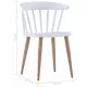 Трапезни столове, 2 бр, бели, пластмаса