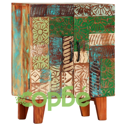 Ръчно резбован бюфет, 60x30x75 см, регенерирано дърво масив ➤ топ цена ➤ sorbe.bg