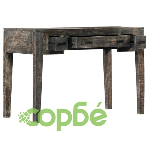 Бюро, черно, 110x50x75 см, мангово дърво масив ➤ топ цена ➤ sorbe.bg