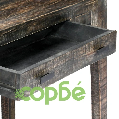 Бюро, черно, 110x50x75 см, мангово дърво масив ➤ топ цена ➤ sorbe.bg