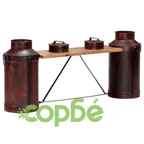 Пейка с гюмове за мляко, 150x33x64 см, мангово дърво масив ➤ топ цена ➤ sorbe.bg