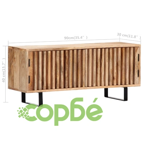 ТВ шкаф, 90x30x40 см, мангово дърво масив ➤ топ цена ➤ sorbe.bg