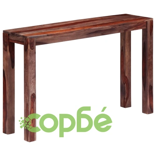 Конзолна маса, сива, 120x30x76 см, акациево дърво масив ➤ топ цена ➤ sorbe.bg