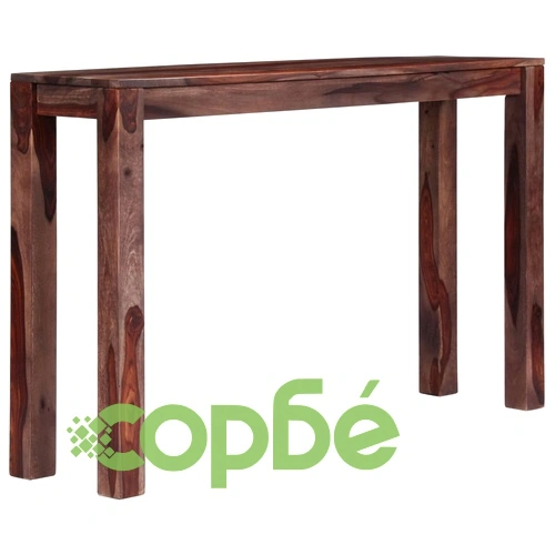 Конзолна маса, сива, 120x30x76 см, акациево дърво масив ➤ топ цена ➤ sorbe.bg