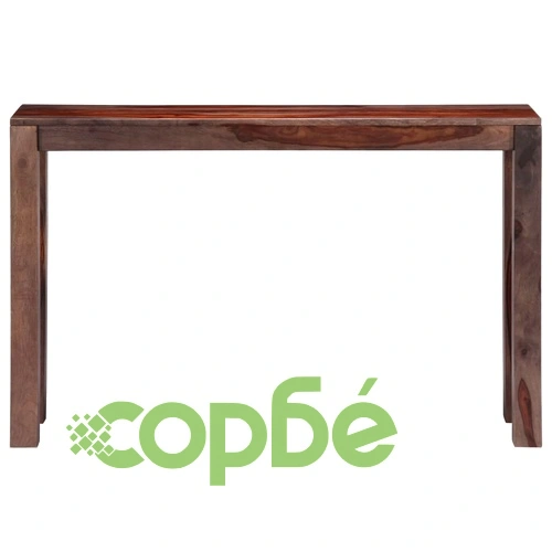 Конзолна маса, сива, 120x30x76 см, акациево дърво масив ➤ топ цена ➤ sorbe.bg