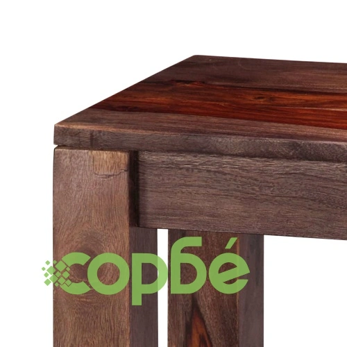 Конзолна маса, сива, 120x30x76 см, акациево дърво масив ➤ топ цена ➤ sorbe.bg