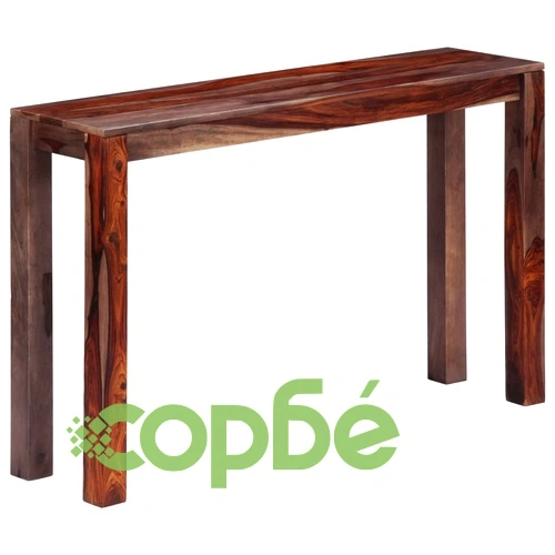 Конзолна маса, сива, 120x30x76 см, акациево дърво масив ➤ топ цена ➤ sorbe.bg