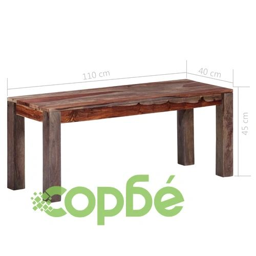 Пейка, 110 см, сива, акациева дървесина масив ➤ топ цена ➤ sorbe.bg