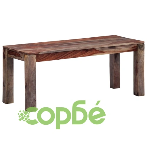 Пейка, 110 см, сива, акациева дървесина масив ➤ топ цена ➤ sorbe.bg