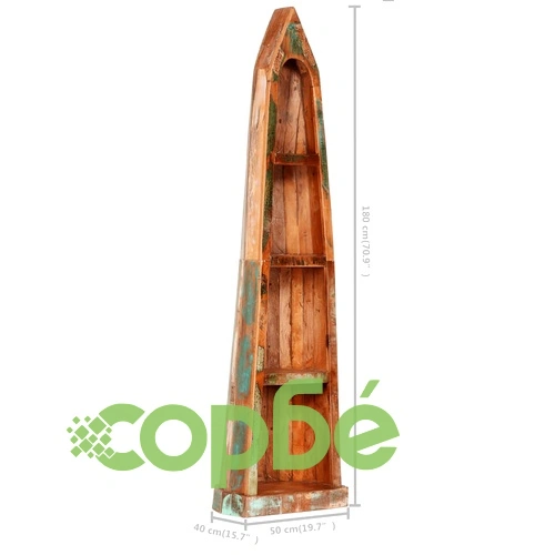 Етажерка за книги, 50x40x180 см, регенерирано дърво масив ➤ топ цена ➤ sorbe.bg