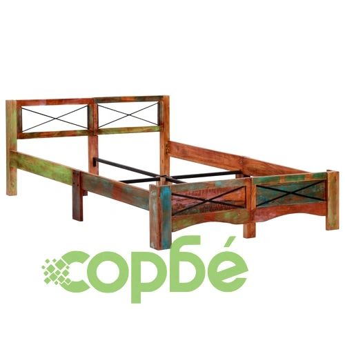 Рамка за легло без матрак, регенерирано дърво масив, 140x200 см ➤ топ цена ➤ sorbe.bg