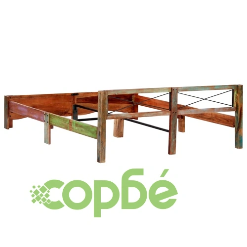 Рамка за легло, регенерирано дърво масив, 180x200 cм ➤ топ цена ➤ sorbe.bg