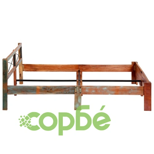 Рамка за легло, регенерирано дърво масив, 180x200 cм ➤ топ цена ➤ sorbe.bg
