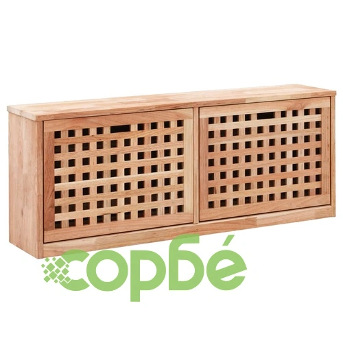 Пейка за съхранение на обувки, 94x20x38 см, орех масив ➤ топ цена ➤ sorbe.bg