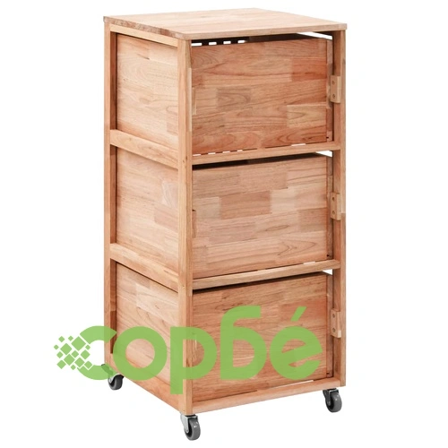 Шкаф за баня 41x41x91 см орехово дърво масив ➤ топ цена ➤ sorbe.bg