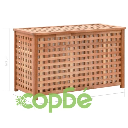 Кош за пране, 77,5x37,5x46,5 см, орехова дървесина масив ➤ топ цена ➤ sorbe.bg