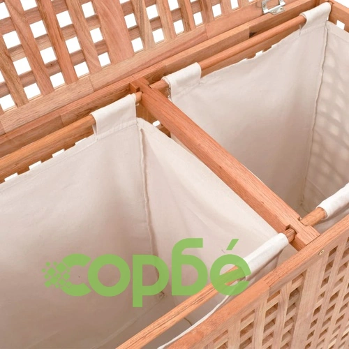 Кош за пране 39x39x65 см масивно орехово дърво ➤ топ цена ➤ sorbe.bg