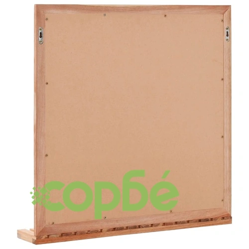 Огледало за баня, 60x12x62 см, орехово дърво масив ➤ топ цена ➤ sorbe.bg