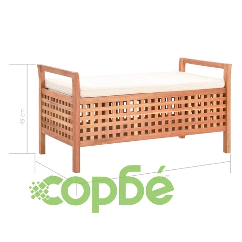 Пейка за съхранение, 93x49x49 см, орех масив ➤ топ цена ➤ sorbe.bg
