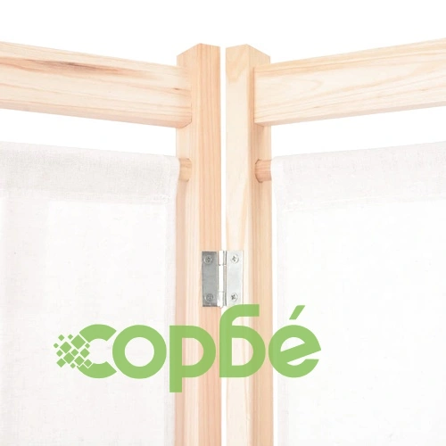 Параван за стая, 6 панела, кремав, 240х170х4 cм, текстил ➤ топ цена ➤ sorbe.bg