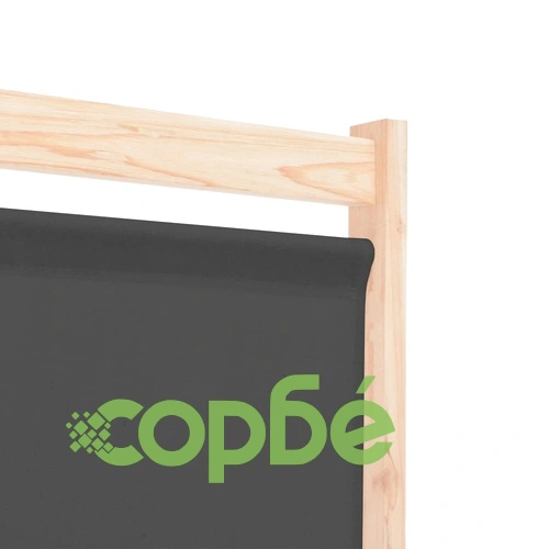 Параван за стая, 3 панела, сив, 120x170x4 cм, текстил ➤ топ цена ➤ sorbe.bg