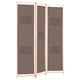 Параван за стая, 3 панела, кафяв, 120x170x4 cм, текстил