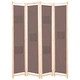 Параван за стая, 4 панела, кафяв, 160x170x4 cм, текстил