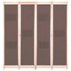 Параван за стая, 4 панела, кафяв, 160x170x4 cм, текстил