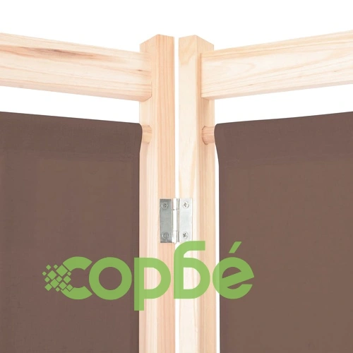 Параван за стая, 5 панела, кафяв, 200x170x4 cм, текстил ➤ топ цена ➤ sorbe.bg