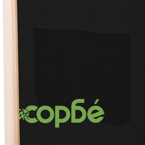 Параван за стая, 3 панела, черен, 120x170x4 cм, текстил ➤ топ цена ➤ sorbe.bg