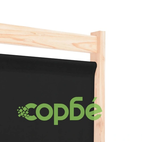 Параван за стая, 6 панела, черен, 240х170х4 cм, текстил ➤ топ цена ➤ sorbe.bg