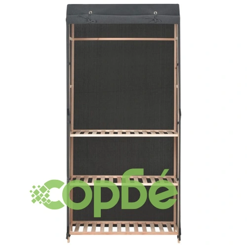 Гардероб с 3 рафта, сив, 79x40x170 см, текстил ➤ топ цена ➤ sorbe.bg