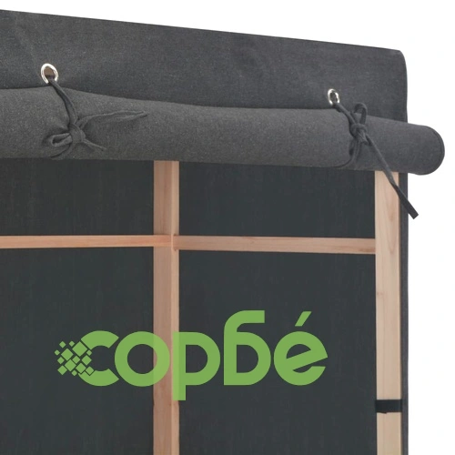 Гардероб с 3 рафта, сив, 79x40x170 см, текстил ➤ топ цена ➤ sorbe.bg