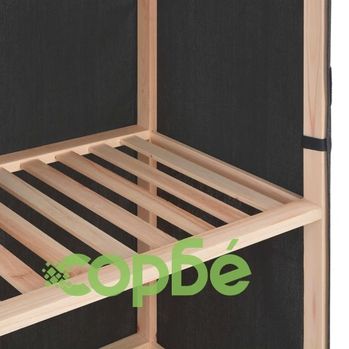 Гардероб с 3 рафта, сив, 79x40x170 см, текстил ➤ топ цена ➤ sorbe.bg