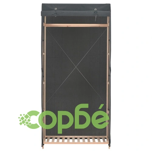 Гардероб, сив, 79x40x170 см, текстил ➤ топ цена ➤ sorbe.bg