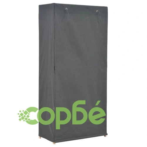 Гардероб, сив, 79x40x170 см, текстил ➤ топ цена ➤ sorbe.bg