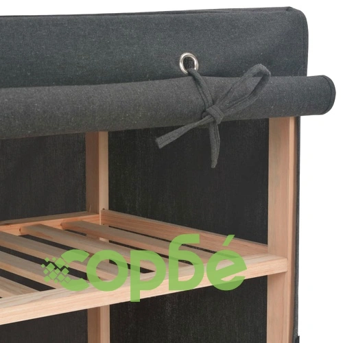 Гардероб, сив, 135x40x170 см, текстил ➤ топ цена ➤ sorbe.bg