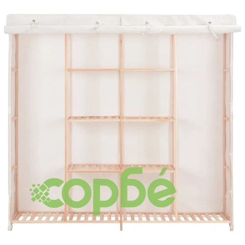 Гардероб, бял, 173x40x170 см, текстил ➤ топ цена ➤ sorbe.bg