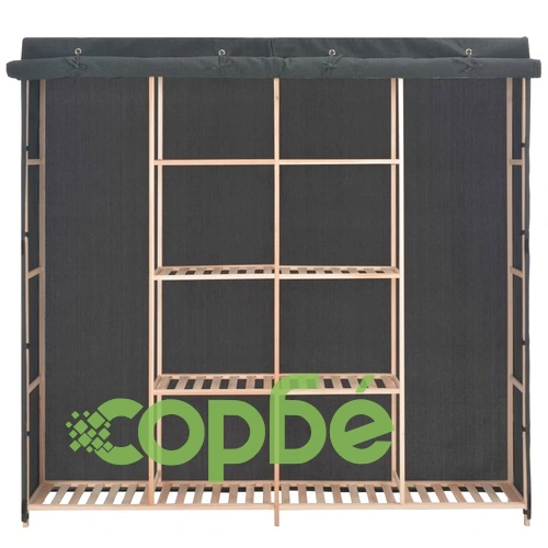 Гардероб, сив, 173x40x170 см, текстил ➤ топ цена ➤ sorbe.bg