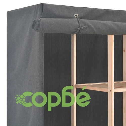 Гардероб, сив, 173x40x170 см, текстил ➤ топ цена ➤ sorbe.bg