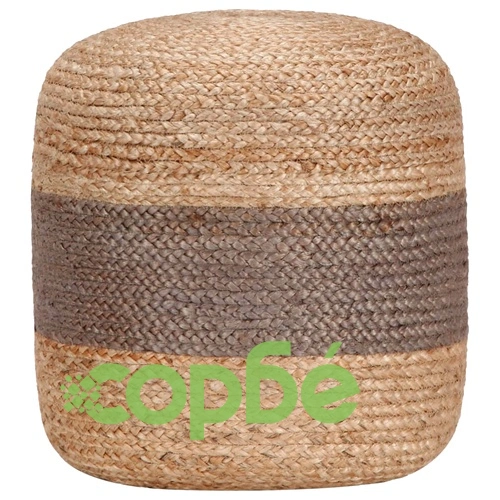 Ръчно изработен пуф, сив, 40x45 см, юта ➤ топ цена ➤ sorbe.bg