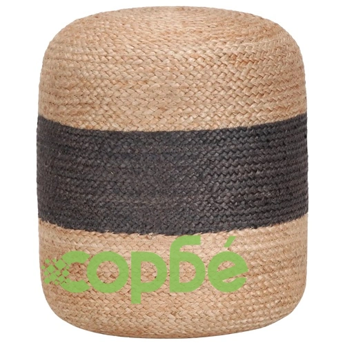 Ръчно изработен пуф, тъмносив, 40x45 см, юта ➤ топ цена ➤ sorbe.bg