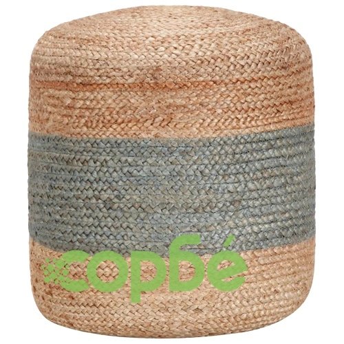 Ръчно изработен пуф, маслиненозелено, 40x45 см, юта ➤ топ цена ➤ sorbe.bg