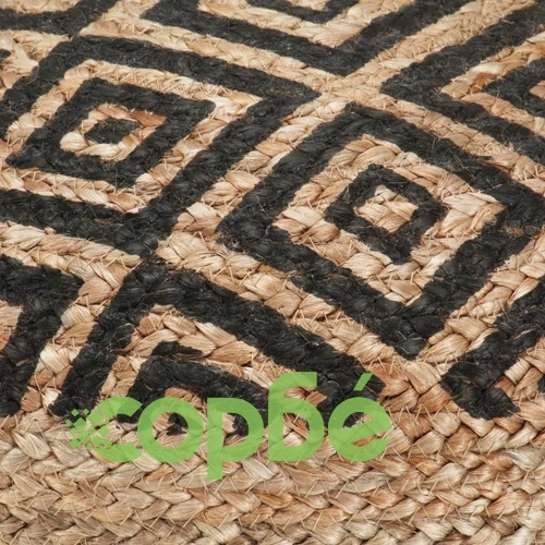 Ръчно изработен пуф, черен, 45x30 см, юта ➤ топ цена ➤ sorbe.bg