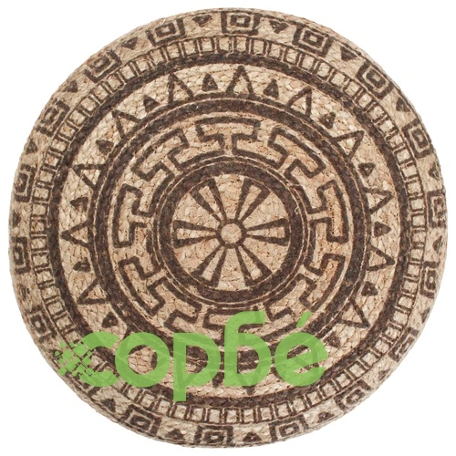 Ръчно изработен пуф, кафяв, 45x30 см, юта ➤ топ цена ➤ sorbe.bg