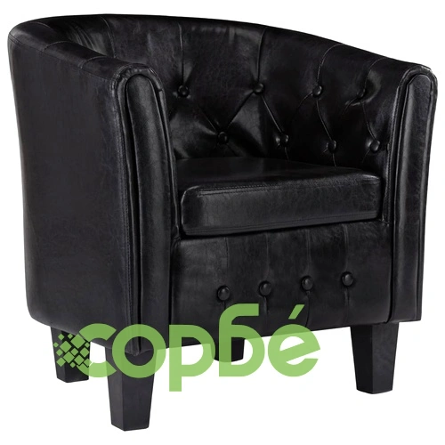 Фотьойл, черен, изкуствена кожа ➤ топ цена ➤ sorbe.bg