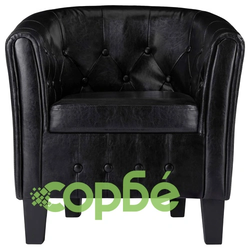 Фотьойл, черен, изкуствена кожа ➤ топ цена ➤ sorbe.bg