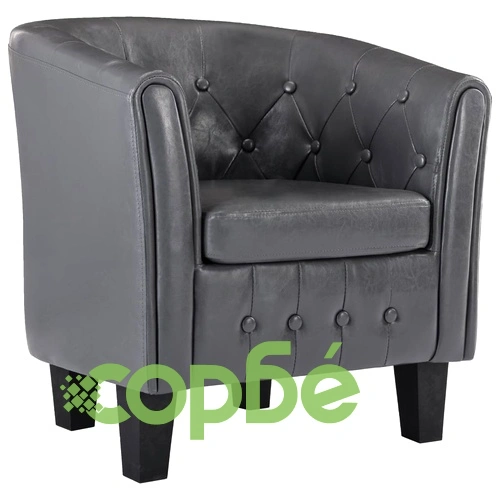 Фотьойл, сив, изкуствена кожа ➤ топ цена ➤ sorbe.bg