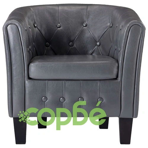 Фотьойл, сив, изкуствена кожа ➤ топ цена ➤ sorbe.bg